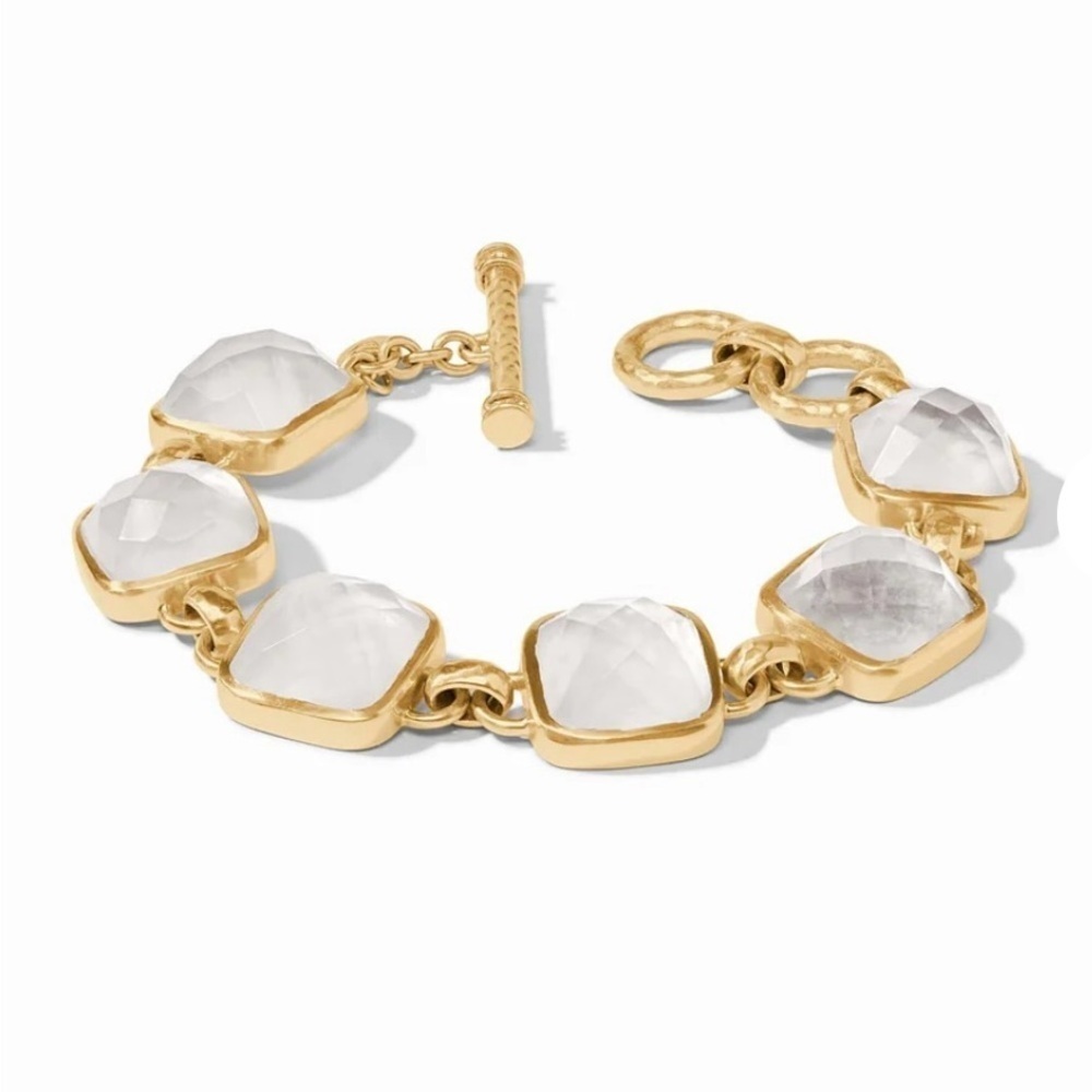 Julie Vos Catalina Stone Bracelet. Iridescent clear stones.